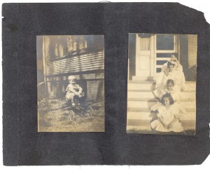 A Green Family Photo Album- Page 3. Gertrude Broida is sitting in the front, and her mother, Bess Dorothy (Green) Broida, may be the woman in the back.