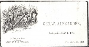 George H. ALEXANDER- Army of the Potomoc Business Card