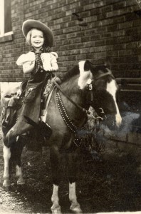 Unknown girl rambling on a horse. Picture found in with Lee family photos.
