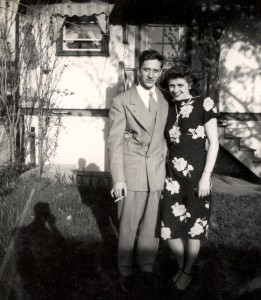 "The Merry Macs" as she labeled this photo. Mary T. Helbling and her husband, Edward A. McMurray, September 1948.