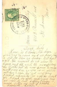 Postcard from Lena (Brandenburger) Gosch to her sister, Lily (Brandenburger) (Glass) Schillig.