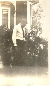 G. W. Helbling in his garden, August 1934.