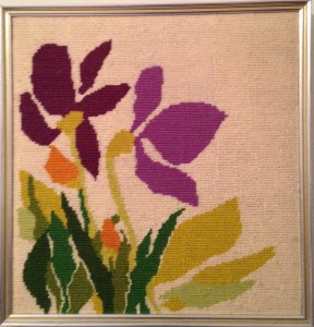 Flower needlepoint by Irving I. Cooper in the late 1960s.