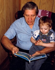 Edward A. McMurray, Jr., with his first grandson, about 1989.