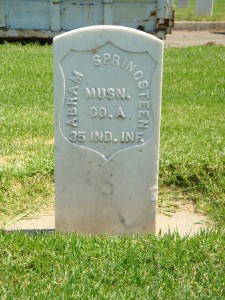 Abram Furman Springsteen's headstone in Los Angeles National Cemetery