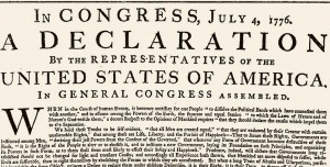 Original US Declaration of Independence- note differences in wording from today's version.