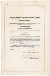 Proposed Nineteenth Amendment to the Constitution of the United States of america. NARA.