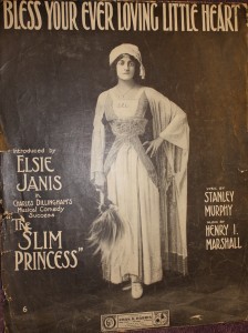 Sheet music cover for "Bless Your Ever Loving Little Heart," from "The Slim Princess."