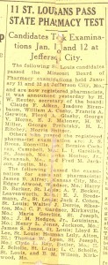 New Registered Pharmacist- Claude Aiken, Assistant Pharmacist- Lloyd Eugene "Gene" Lee, date and newspaper unknown from clipping.