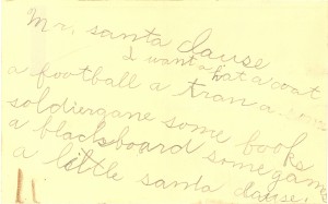 Letter to Santa from Lloyd Eugene "Gene" Lee, possibly c1915.