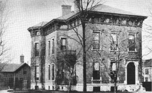 1888- Home of Benjamin Harrison in Indianapolis, Indiana. He became President in 1888. Public domain, Wikimedia.