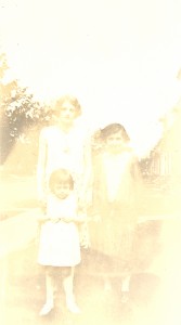About 1930- May Helbling on left with her sister Mary Theresa Helbling in front. It was thought the girl in the picture was Roberta P. Beerbower but the age is not right- Roberta would have been 30 when this photo was taken.