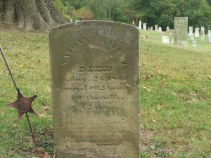 Headstone of Jonathan Benjamin, Old Colony Burial Ground, Granville, Licking, Ohio.