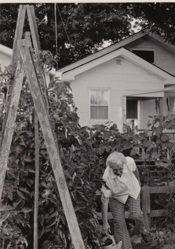 Edith Roberts Luck in her garden, circa 1980s?