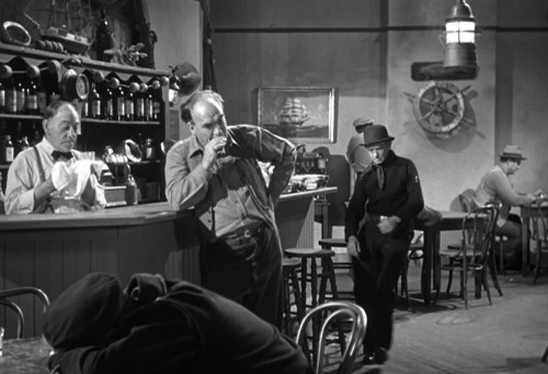 "Crime on Their Hands," 1948 Columbia Pictures Corporation short with Moe, Larry, and Shemp of the "3 Stooges." Bar scene.