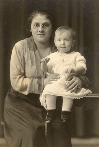 Rose ___ Broida and daughter Sylvia Broida, about 1917-1918.