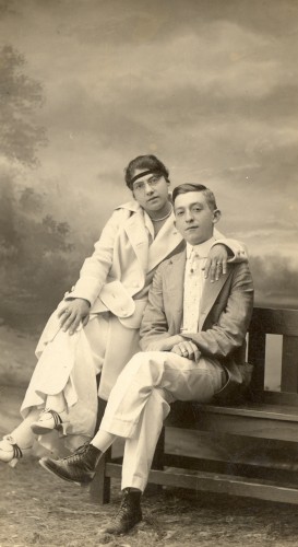 Rose and Morris Broida at Conneaut Lake, Exposition Park, Pennsylvania, a summer resort. Taken 19 Aug 1915.