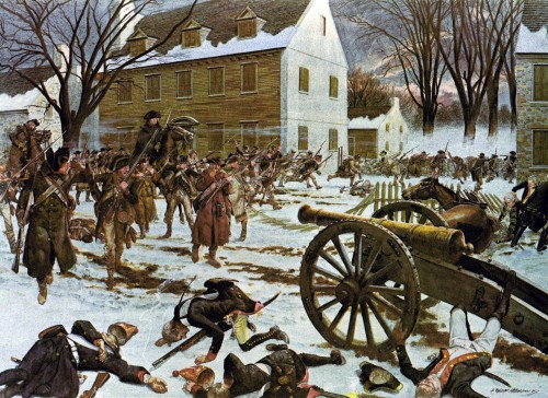 Battle of Trenton by Charles McBarron, via Wikimedia; public domain.