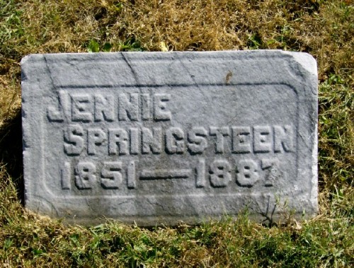 Jennie (Taylor) Springsteen- headstone in Crown Hill Cemetery, Indianapolis, IN. Used with kind permission of the Find a Grave photographer.
