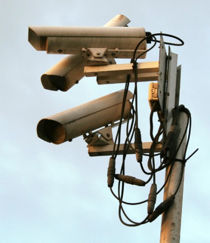 Surveillance camers via Wikipedia.org, CC BY-SA 3.0 license.