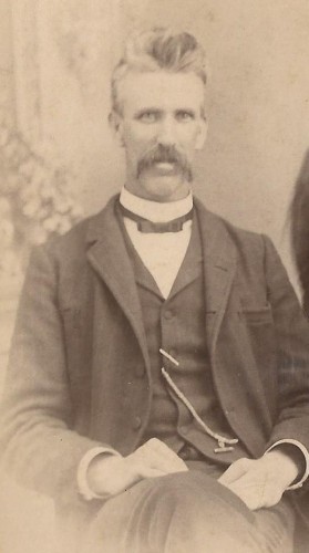 John W. ROberts, about 1891, cropped from a family photo; from a William Roberts Family Photo Album.