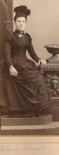 Clara Shrader, eventually wife of Isaac H. Roberts. From the Lloyd Roberts Family Photo Collection, cropped from picture with Eva Bennett.
