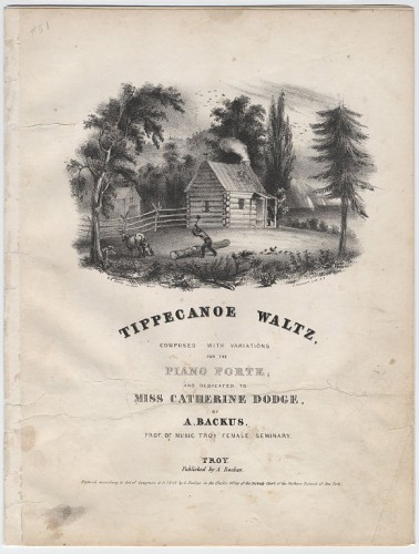"Tippecanoe Waltz" sheet music. Cornell University Collection of Political Americana, with kind permission of Cornell University Library; no restrictions.