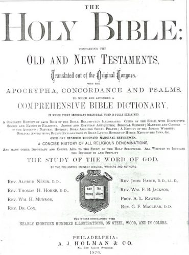 The Springsteen Family Bible, printed in 1876.