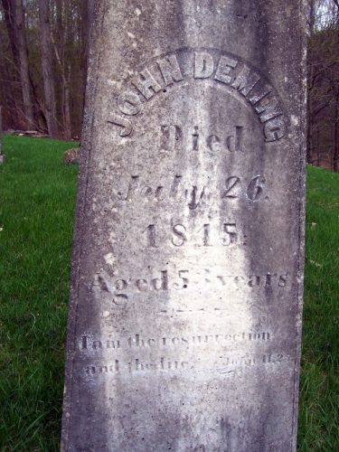 John Deming headstone, Salisbury Village Cemetery, Salisbury, Addison Co., Vermont. Used with kind permission of the FAG photographer, Alan Lathrop. 
