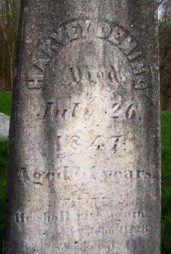 Harvey Deming headstone, Salisbury Village Cemetery, Salisbury, Addison Co., Vermont. Used with kind permission of the FAG photographer, Alan Lathrop. 