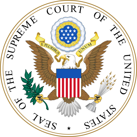 Seal of the Supreme Court of the United States of America. Public domain, via Wikimedia Commons.