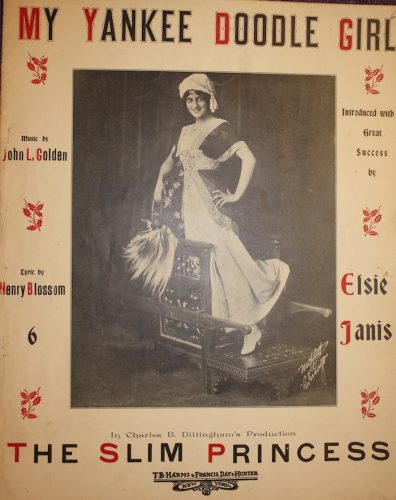 Elsie Janis from cover of "My Yankee Doodle Girl," a song from "The Slim Princess."
